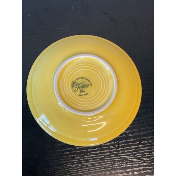 Set Of 4 Homer Laughlin Fiesta Yellow Coffee Tea Saucers - Picture 4 of 5